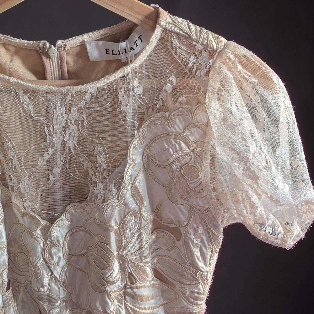 Elliatt Ambient Lace Dress In Champagne Size Small NWT - Picture 6 of 15